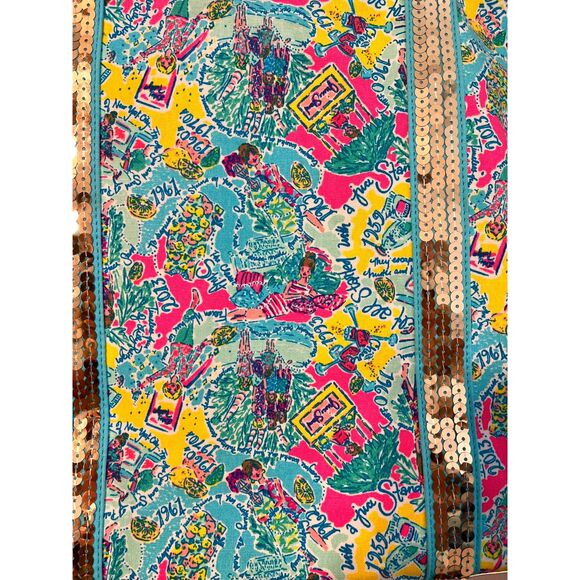 Lilly Pulitzer In The Beginning Gold Sparkle Tote Bag – Gold Sequin Trim - Picture 10 of 16